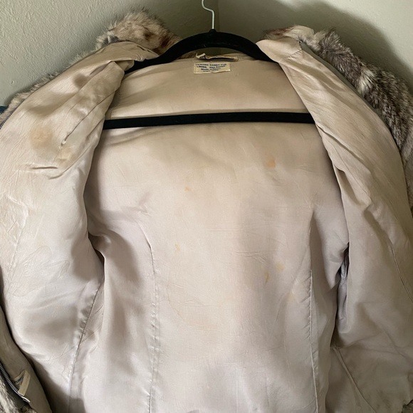 Women’s rabbit fur Jacket in Gray-Cream - Picture 8 of 14